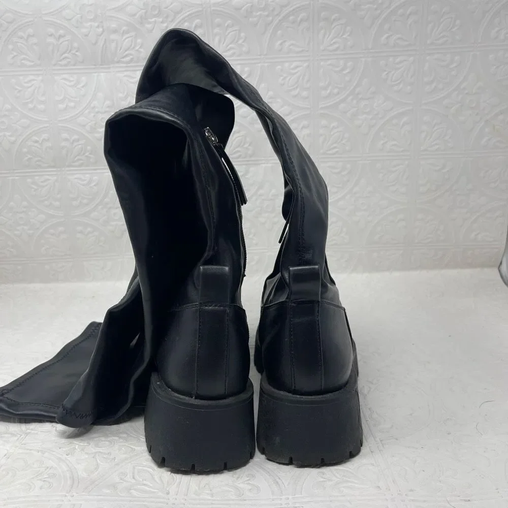 Zara over-the-knee lug sole boots Sz 37
